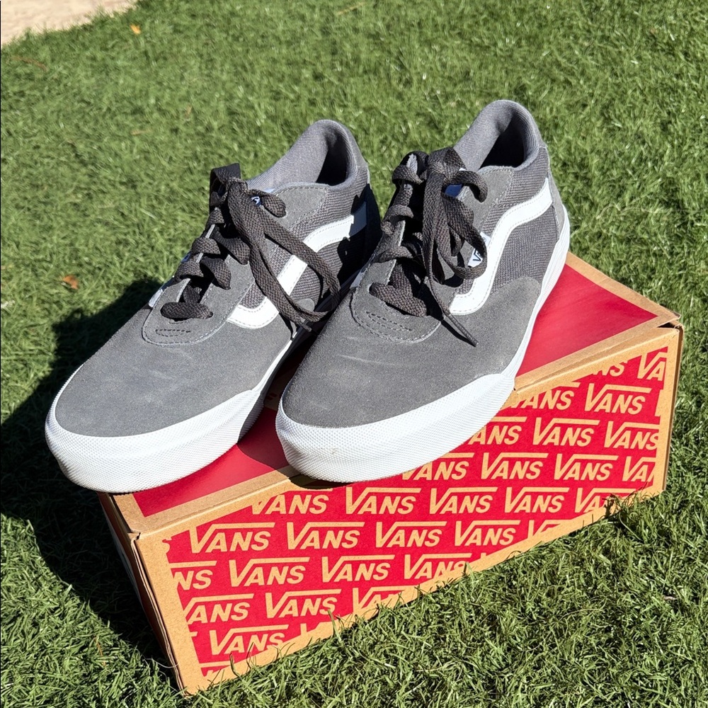 Vans Charcoal and White Low-Top Sneakers